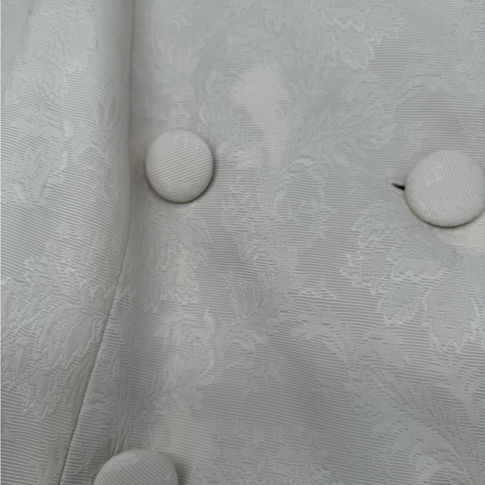 Talbots White Pea Coat Blazer Style Double-Breasted Elegance Size Small - Picture 3 of 9